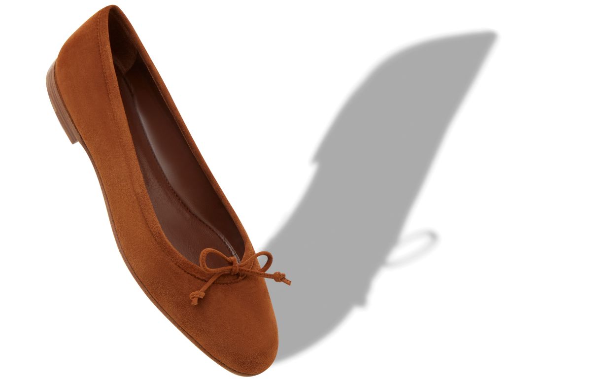 Zapatillas Planas de Piel de Cabra Marrón