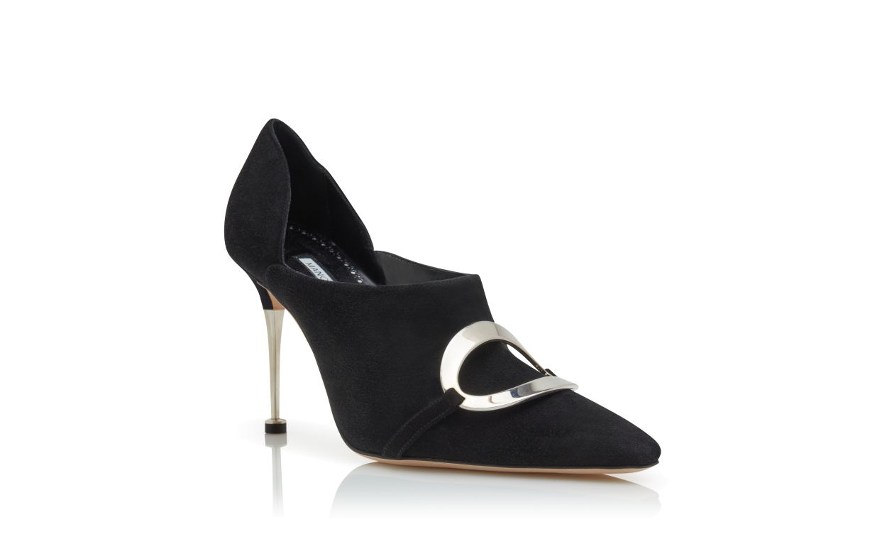 Botines de ante negro con detalle de hebilla