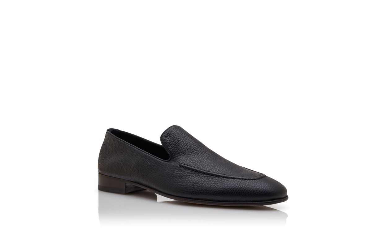 Zapatillas de cuero de becerro negro
