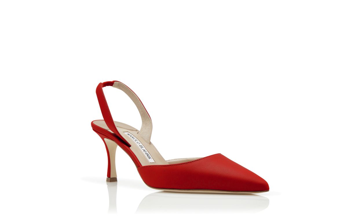 Zapatillas de cuero napa rojo con correa