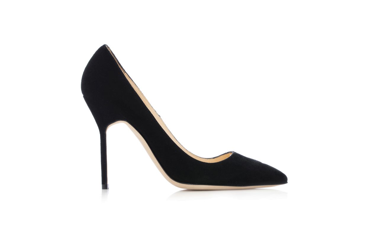 Zapatillas de Punta Puntiaguda de Seda Negra