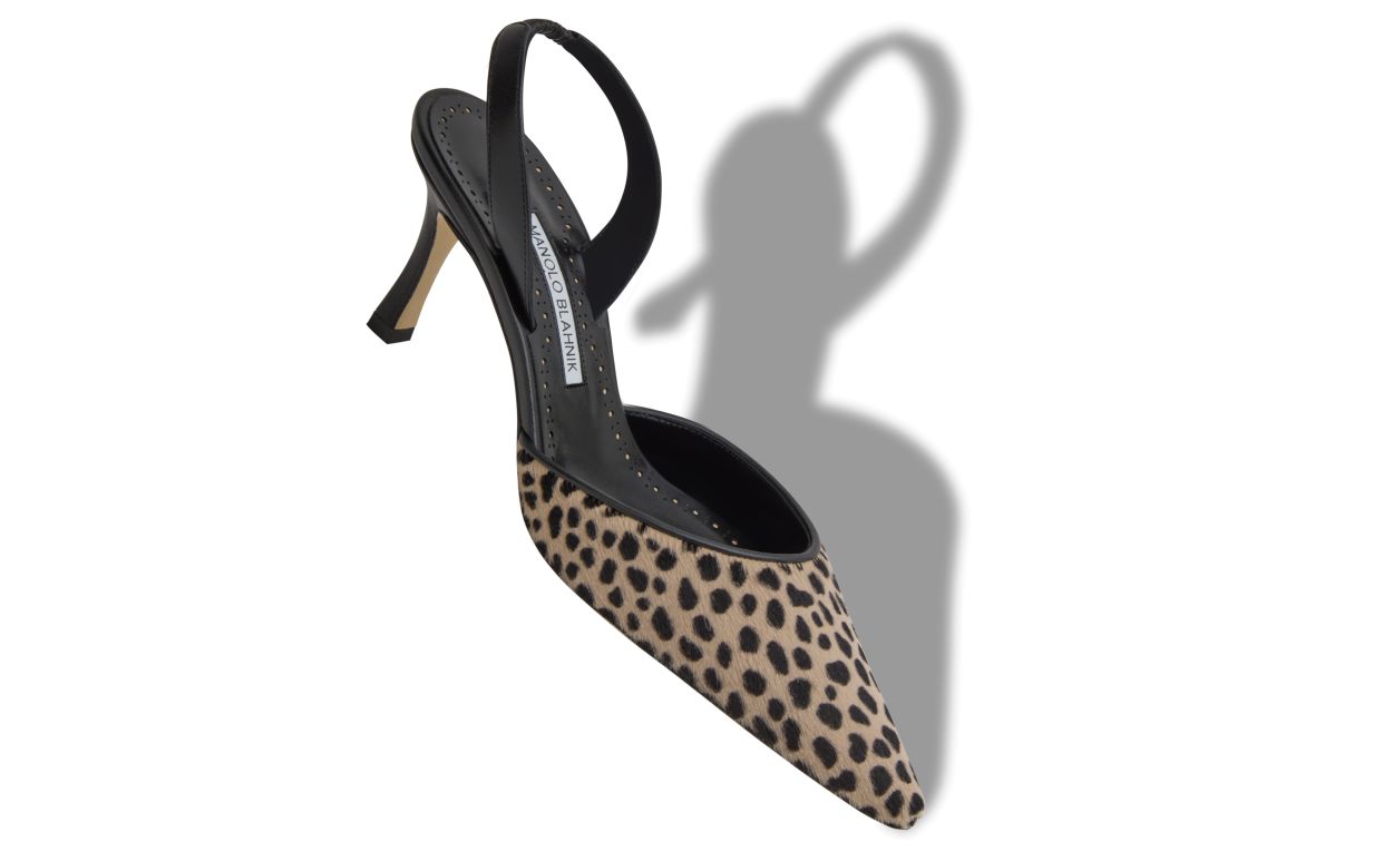 Pompas de cuero de ternera con estampado animal