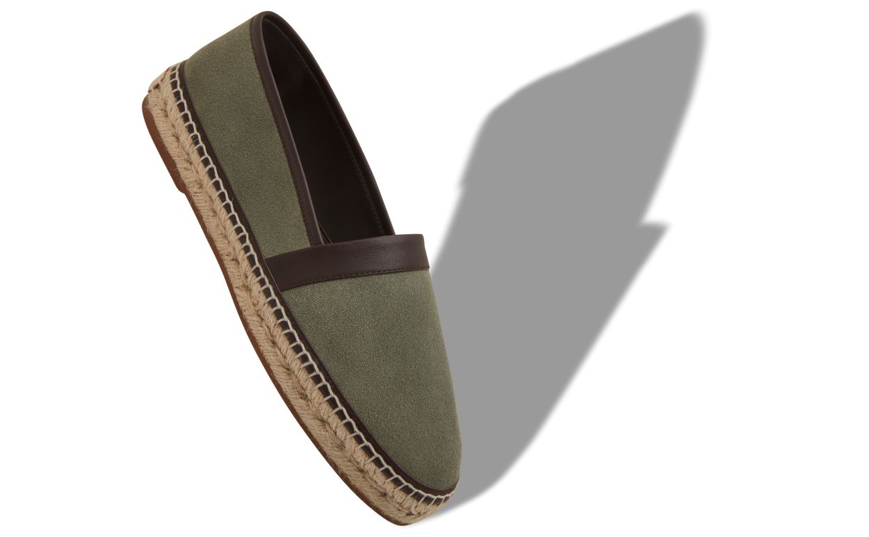 Espadrilles de Suela de Ternera Verde Oscuro