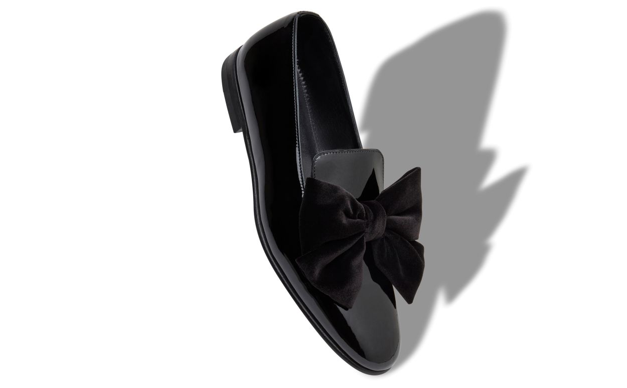 Mocasines de cuero brillante negro
