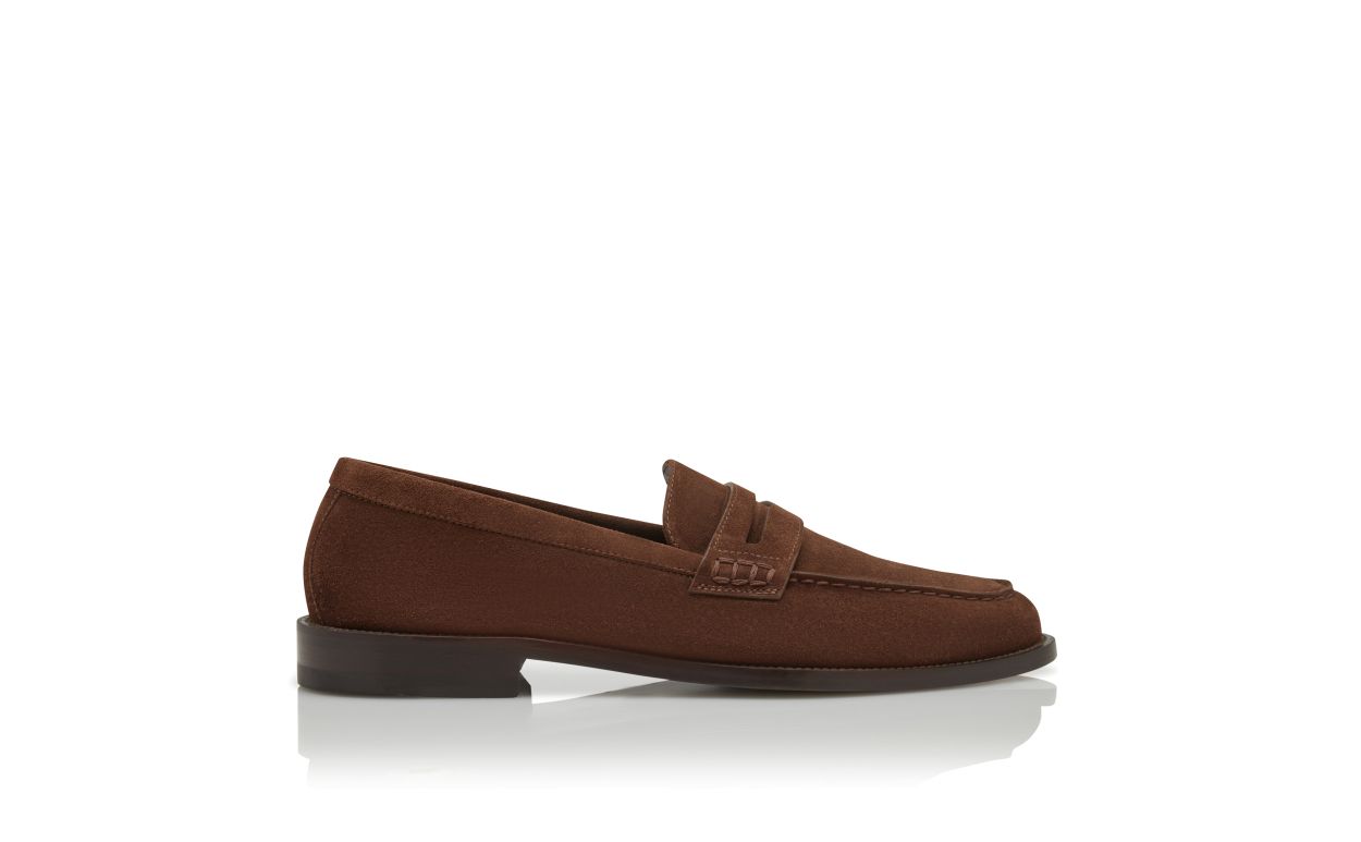 Zapatillas de cuero de cabra marrón oscuro