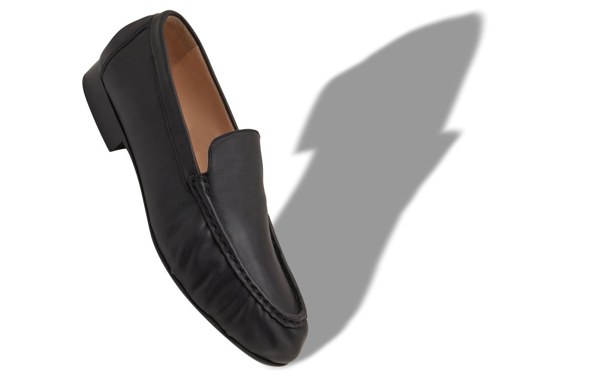 Mocasines de cuero de ternera negro