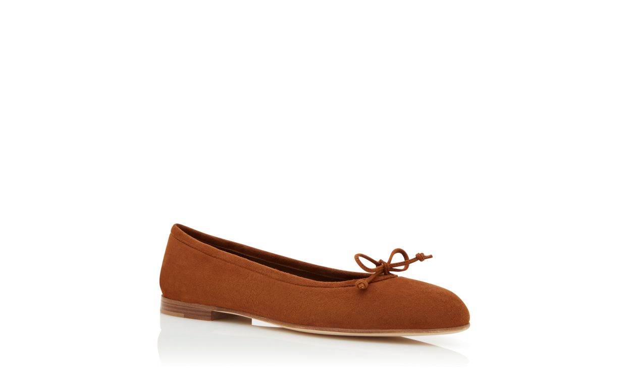 Zapatillas Planas de Piel de Cabra Marrón