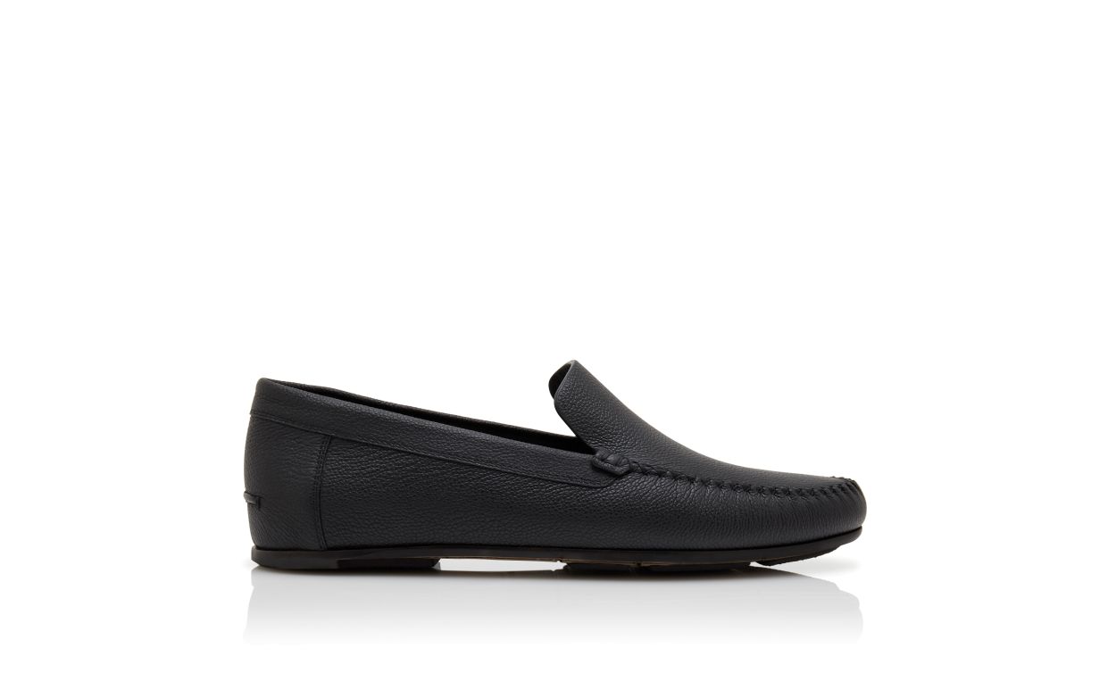 Zapatillas de cuero de becerro negro