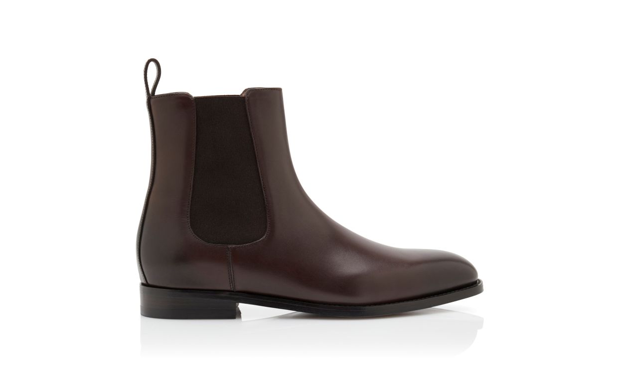 Botas de tobillo de cuero de ternera marrón