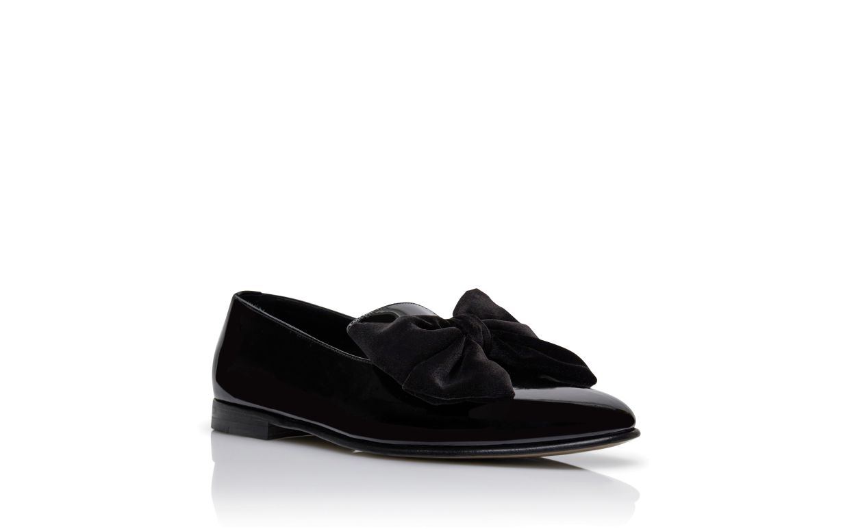 Mocasines de cuero brillante negro