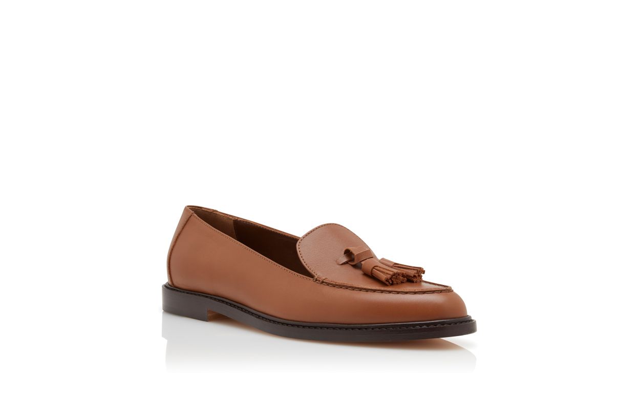 Zapatillas de cuero de becerro marrón