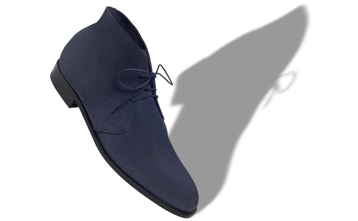 Botas de Desierto de Gamuza Azul Marino