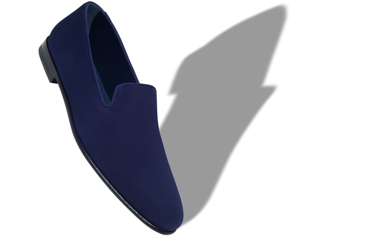 Zapatillas de Piel de Cabra Azul Marino