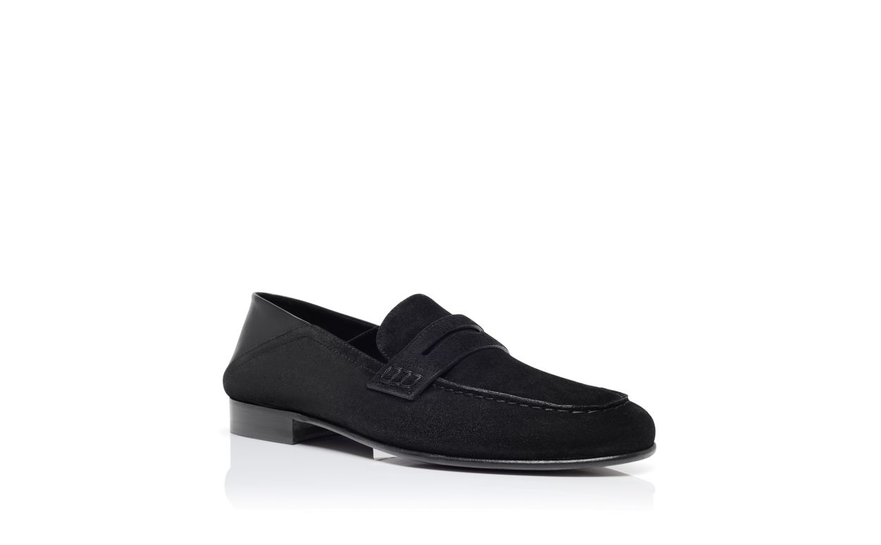 Zapatillas de cuero de cabra negro