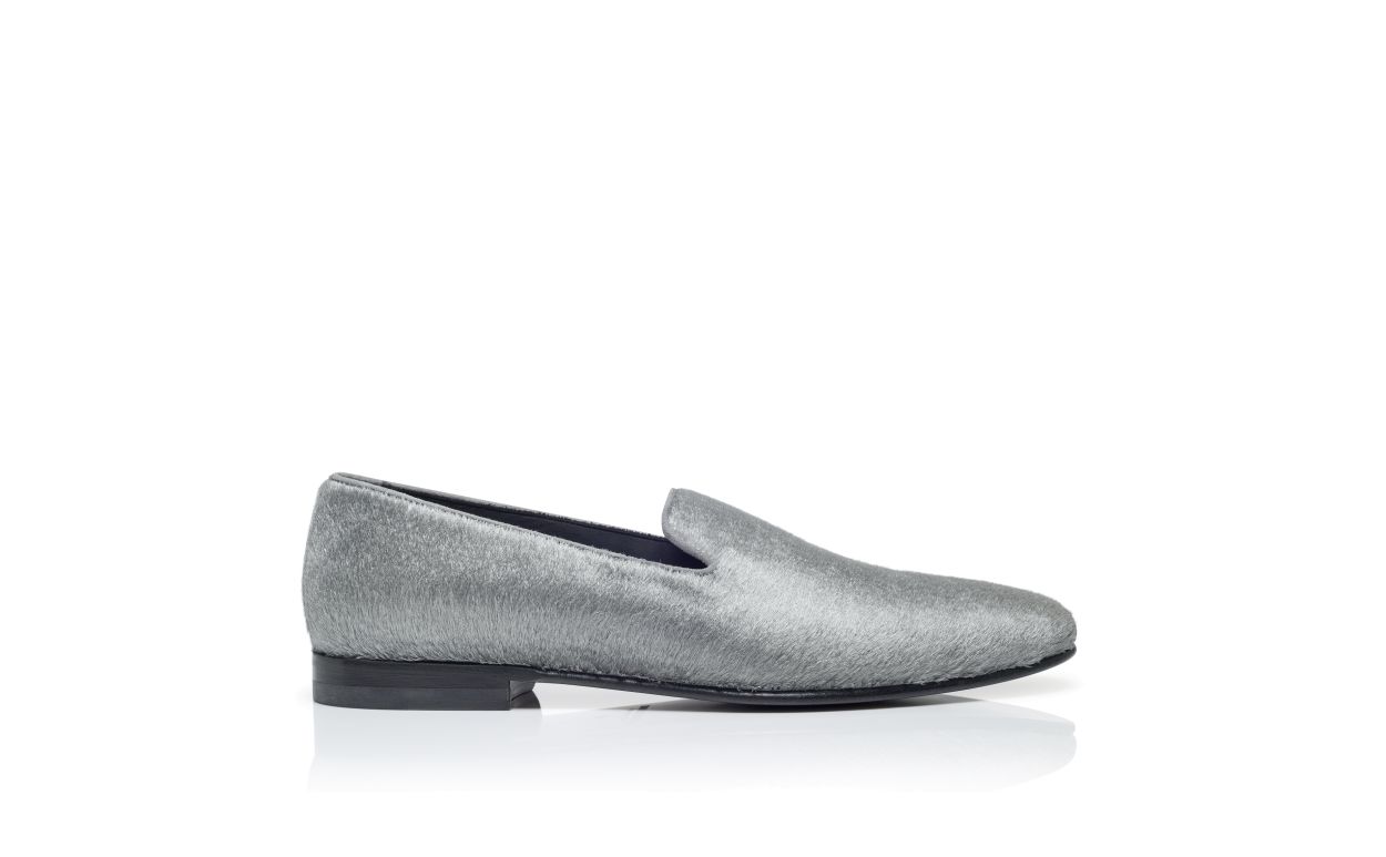 Zapatillas de cuero de ternera plateadas