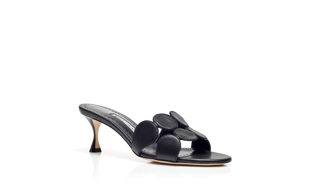 Mules de cuero napa negro