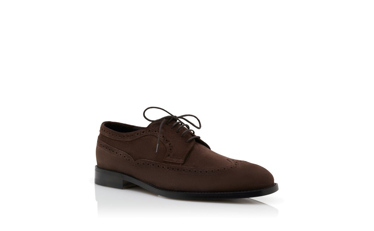 Derbies de Tela de Cabra Marrón Oscuro con Cordones