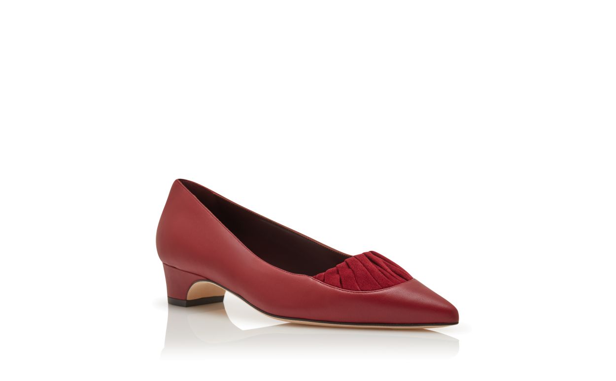 Zapatillas de cuero napa rojo
