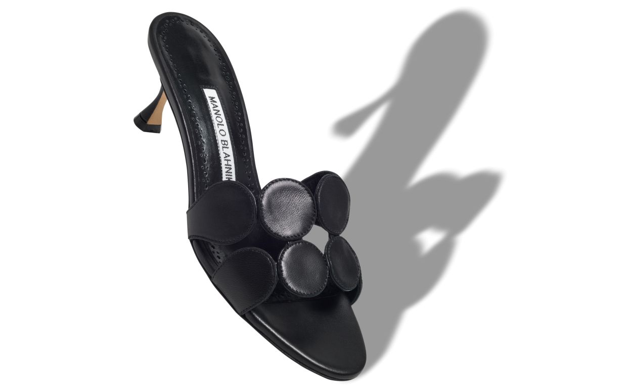 Mules de cuero napa negro