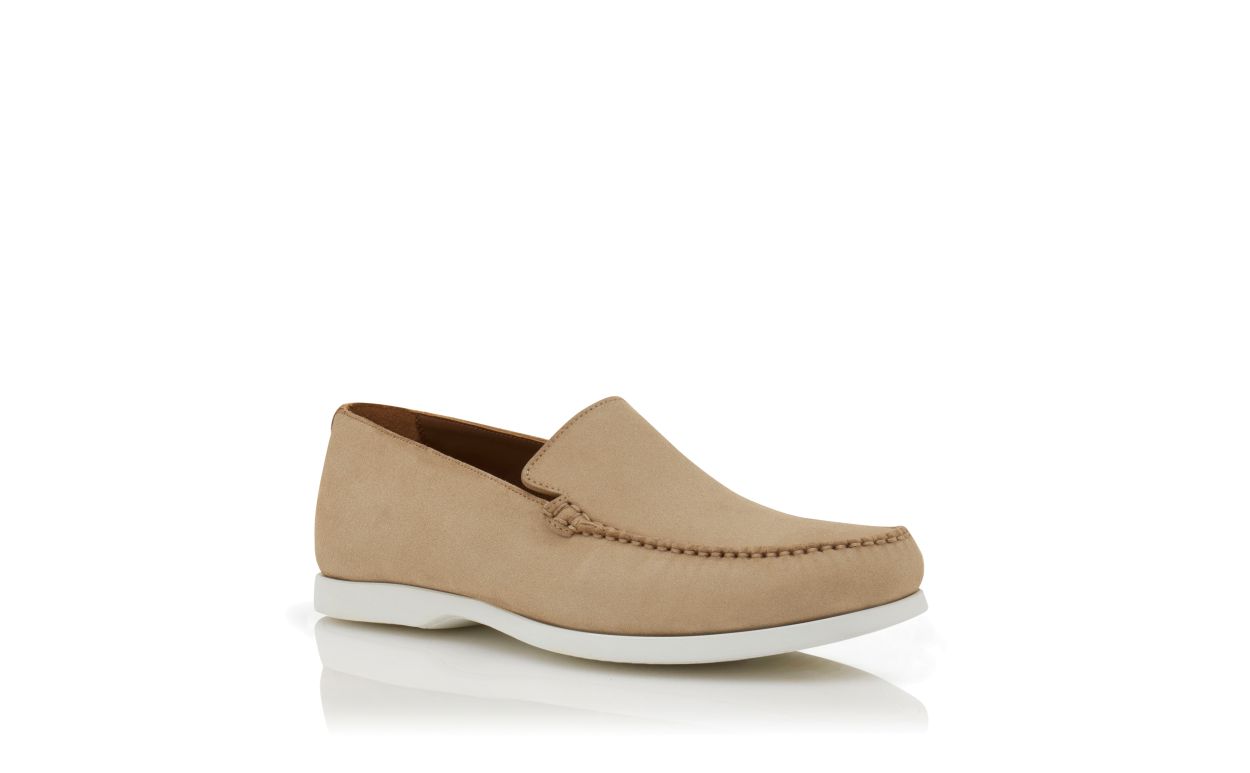 Zapatillas de barco de ante beige