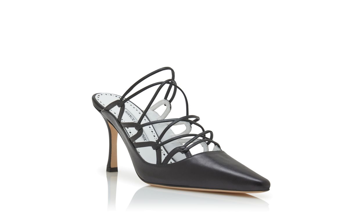 Mocasines de cuero napa negro con detalle de cordones