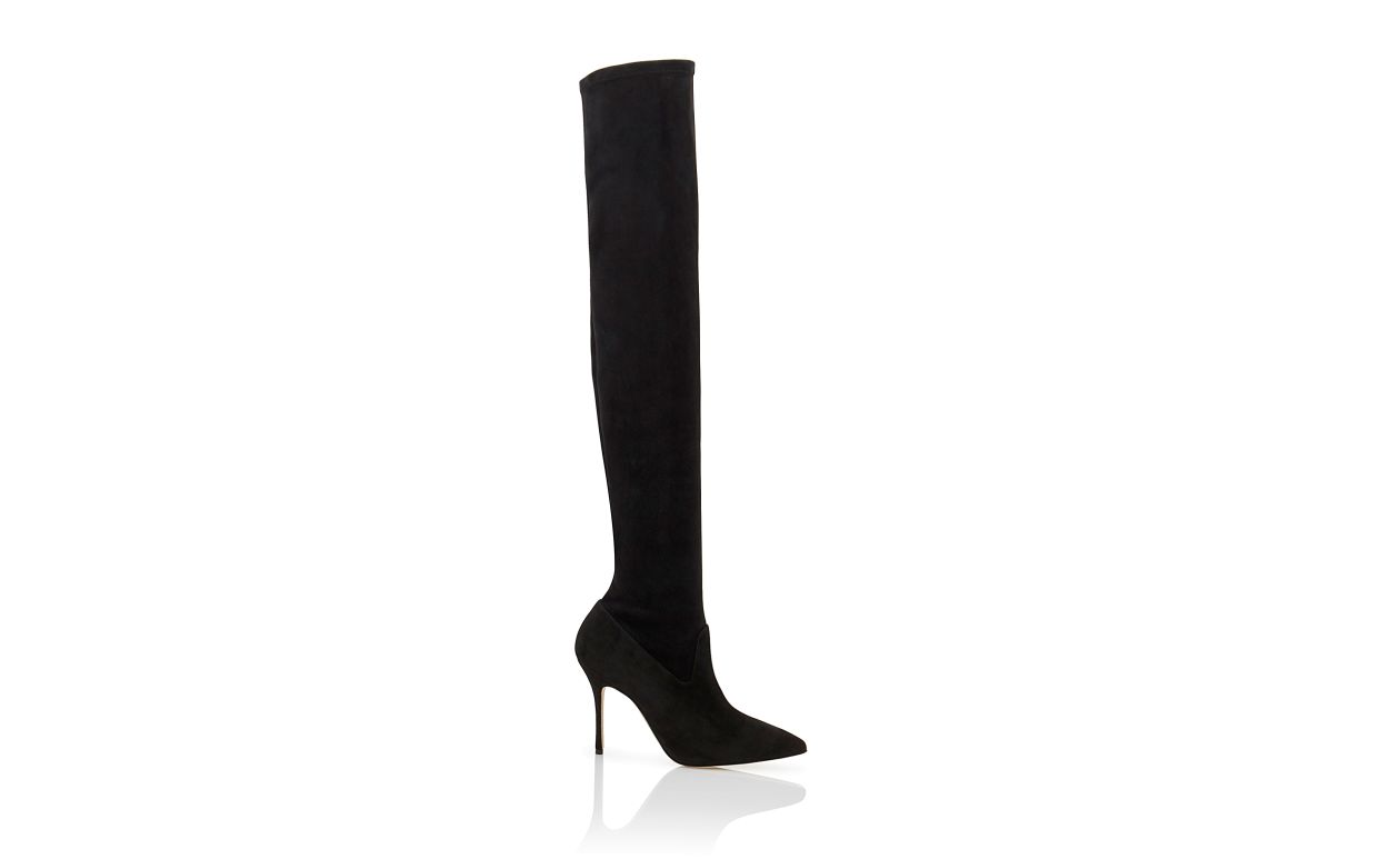 Botas altas hasta el muslo de ante negro
