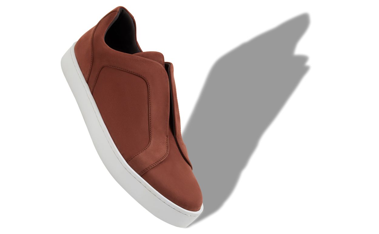 Zapatillas de cuero de ternera marrón