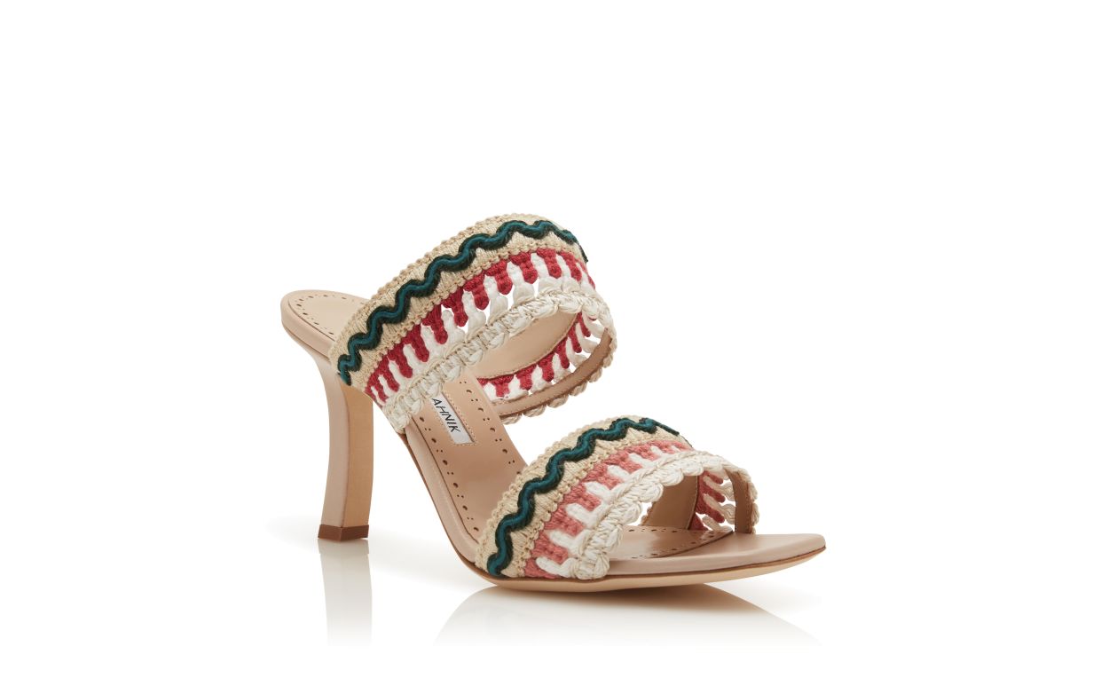 Mocasines de cuero napa beige claro con detalle de punto