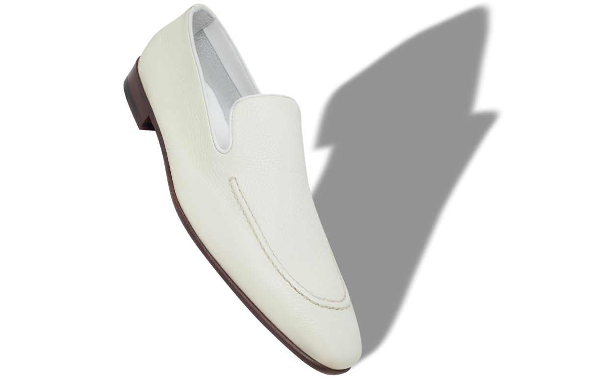 Zapatillas de cuero de becerro blanco