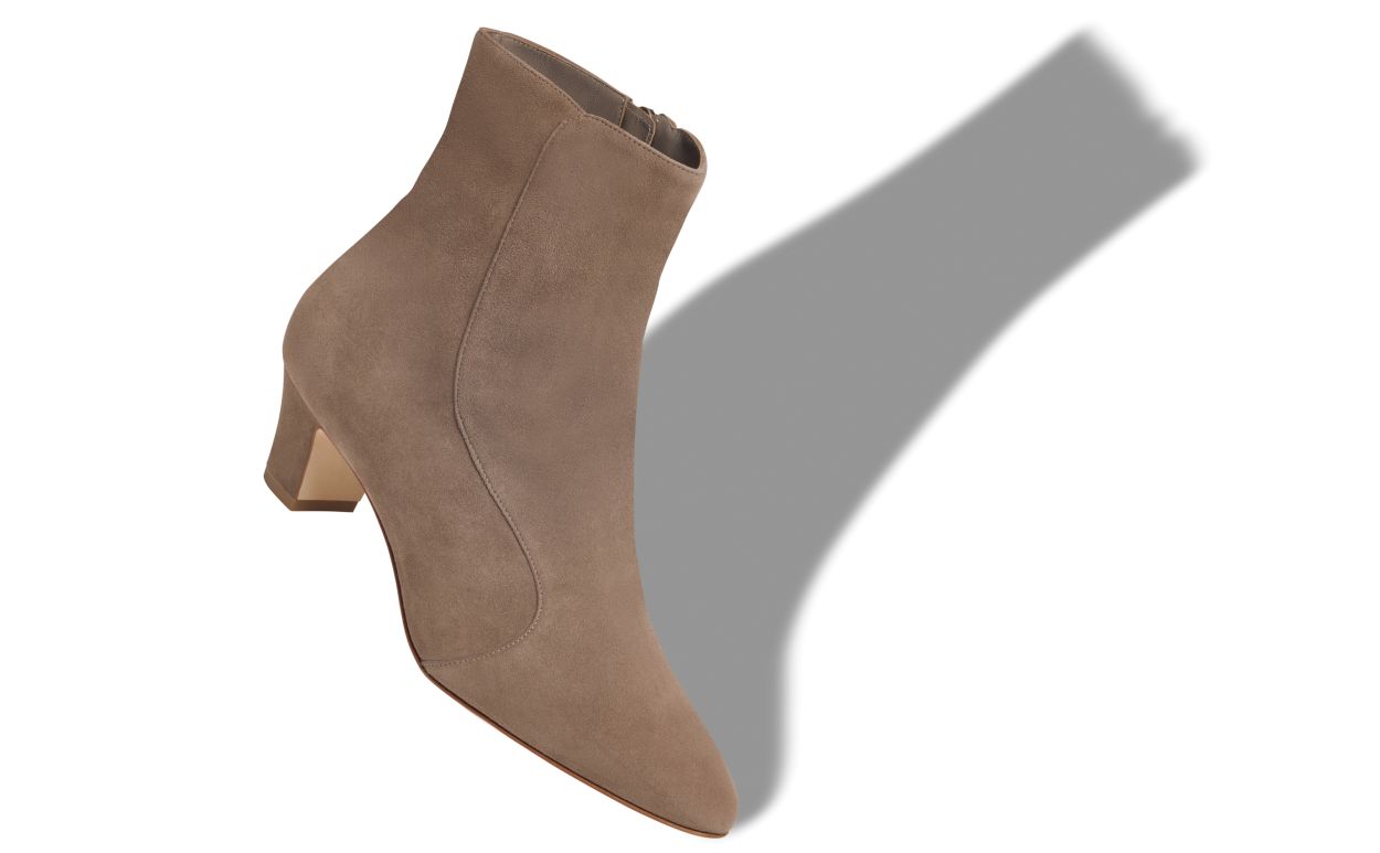 Botas de tobillo de ante marrón claro