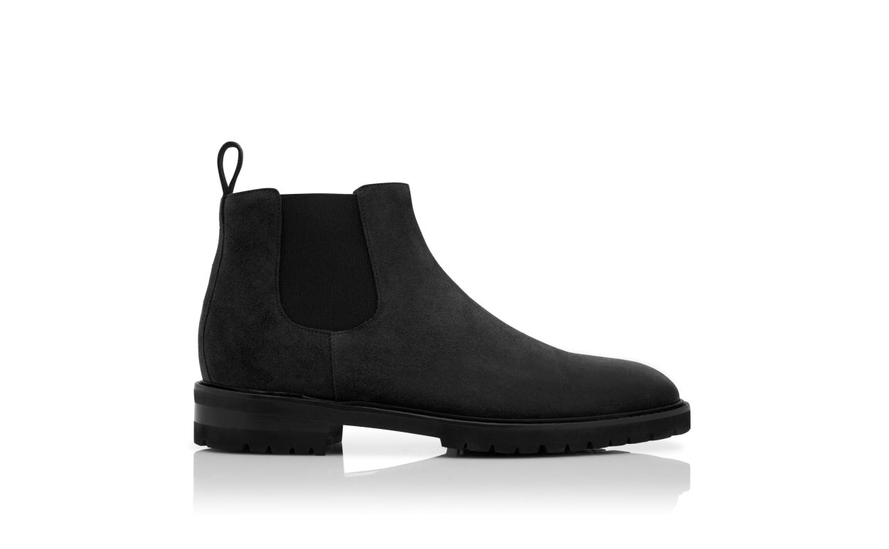 Botas Chelsea de Terciopelo de Becerro Negro