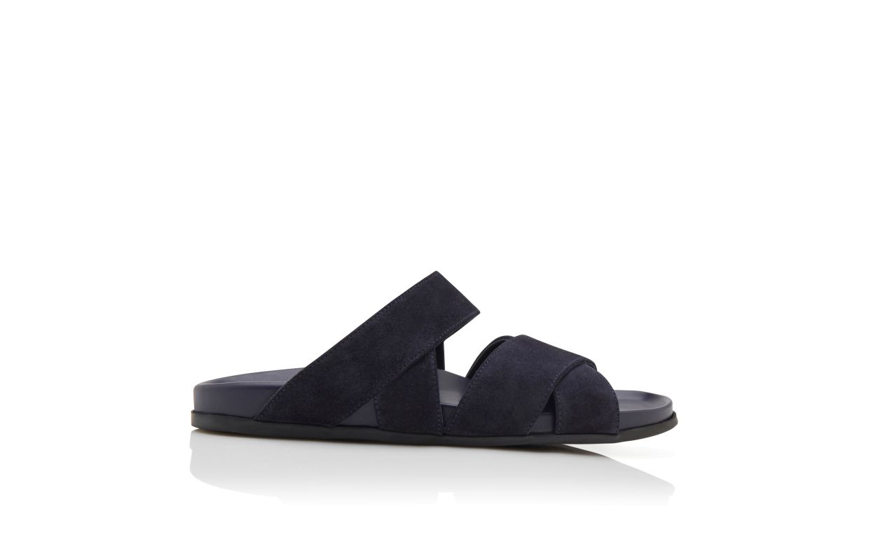 Chancletas de ante azul marino