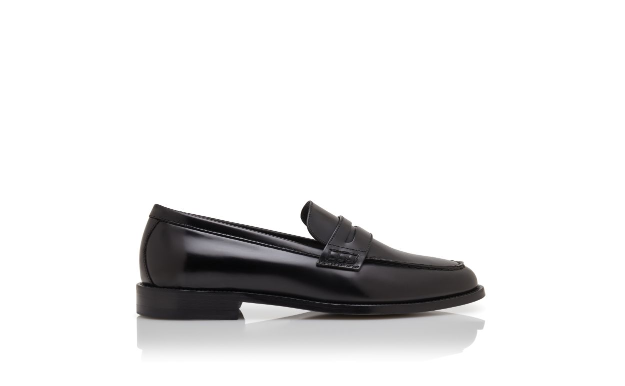 Zapatillas de cuero de vitela negro