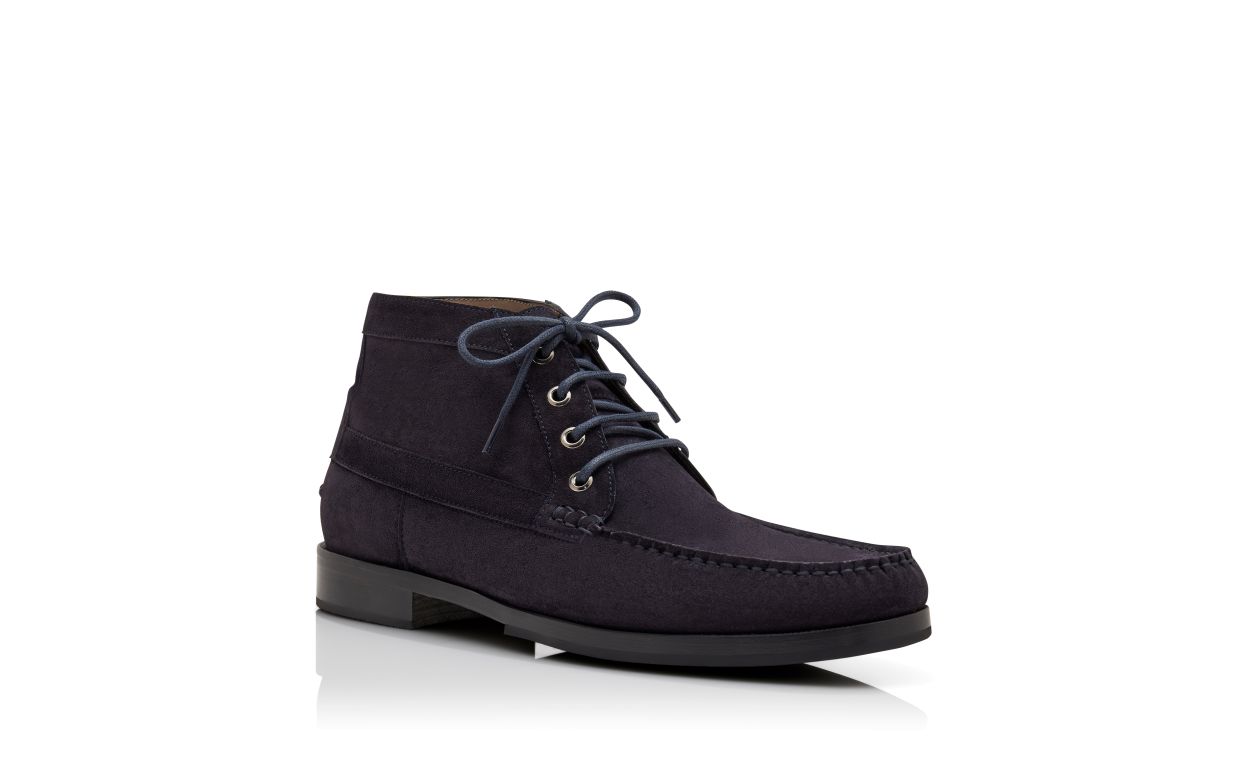 Botas de tobillo de ante de vitrilla azul marino