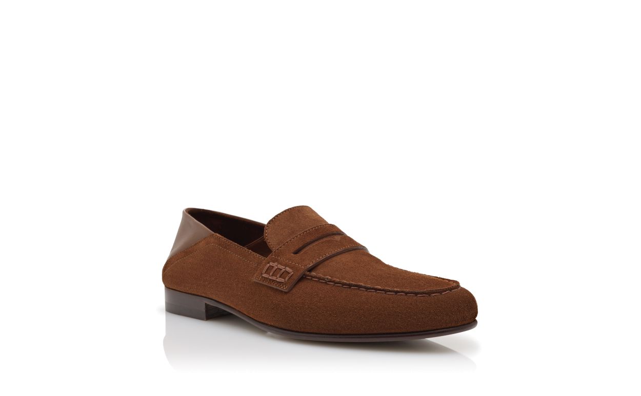 Zapatillas de cuero de gamuza marrón