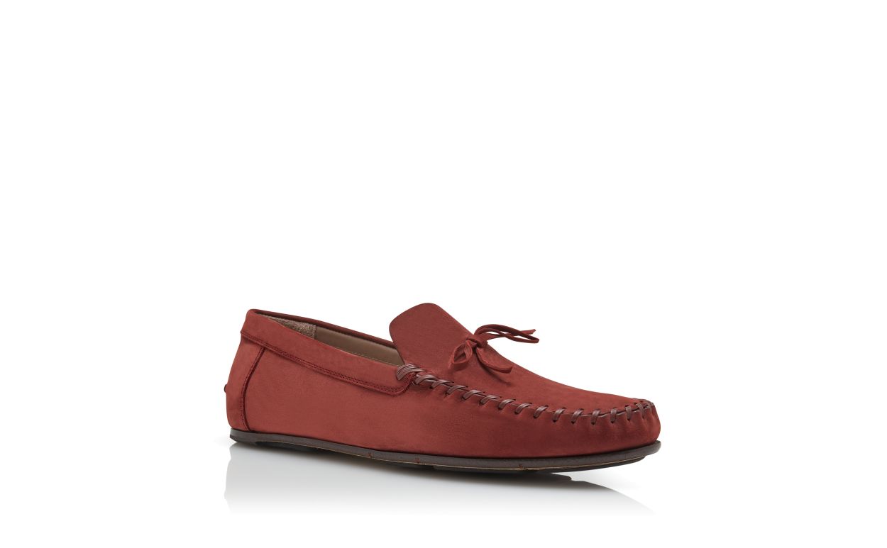 Zapatos de conducción de cuero nubuck marrón