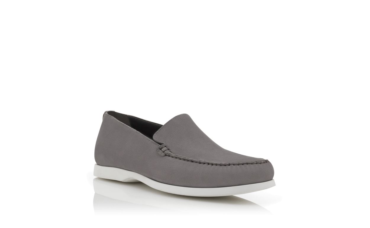 Zapatillas de barco de ante gris