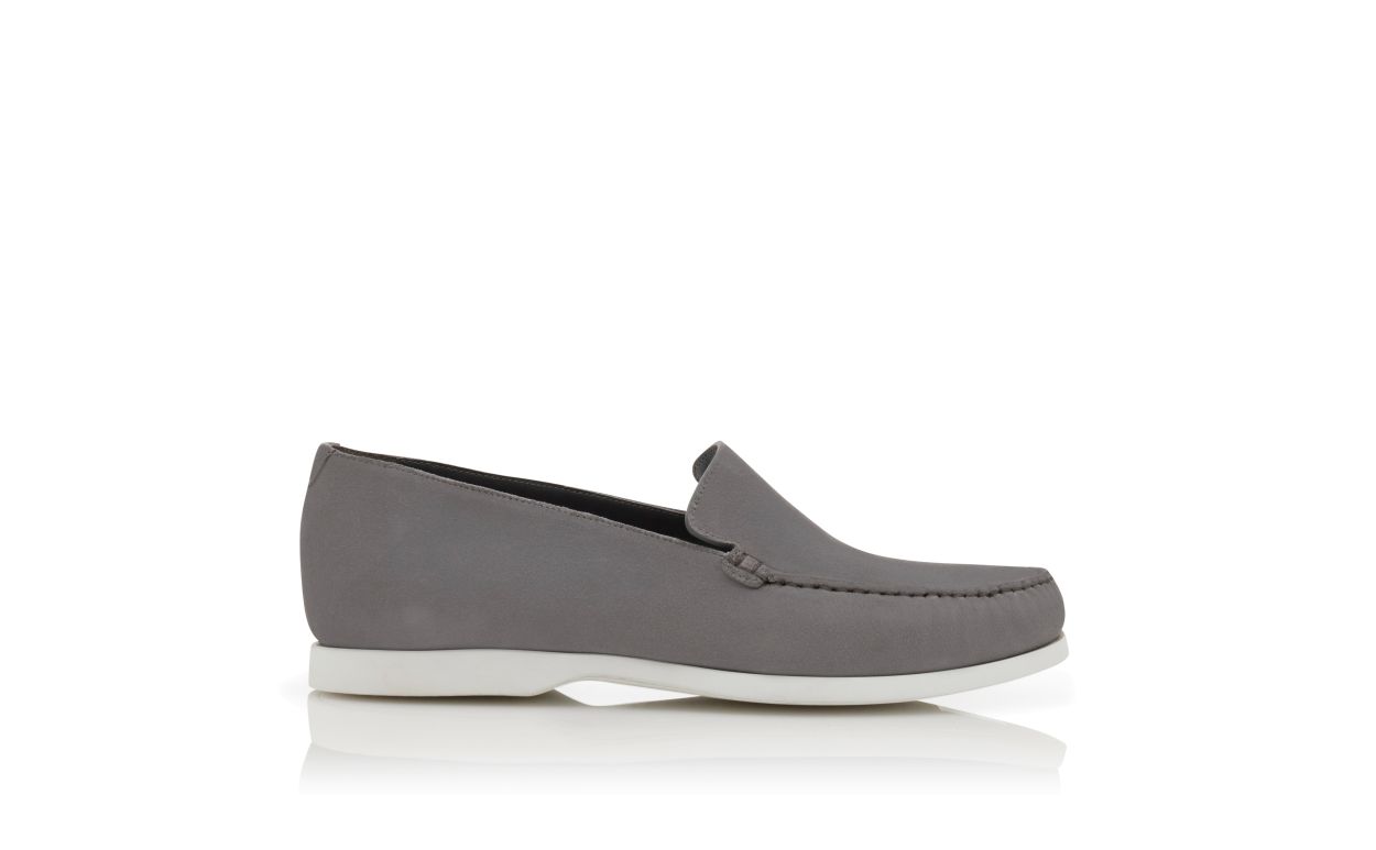 Zapatillas de barco de ante gris