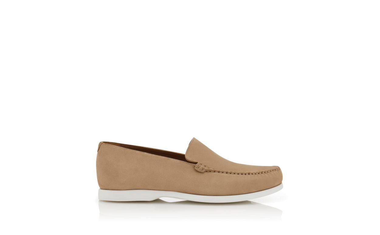 Zapatillas de barco de ante beige