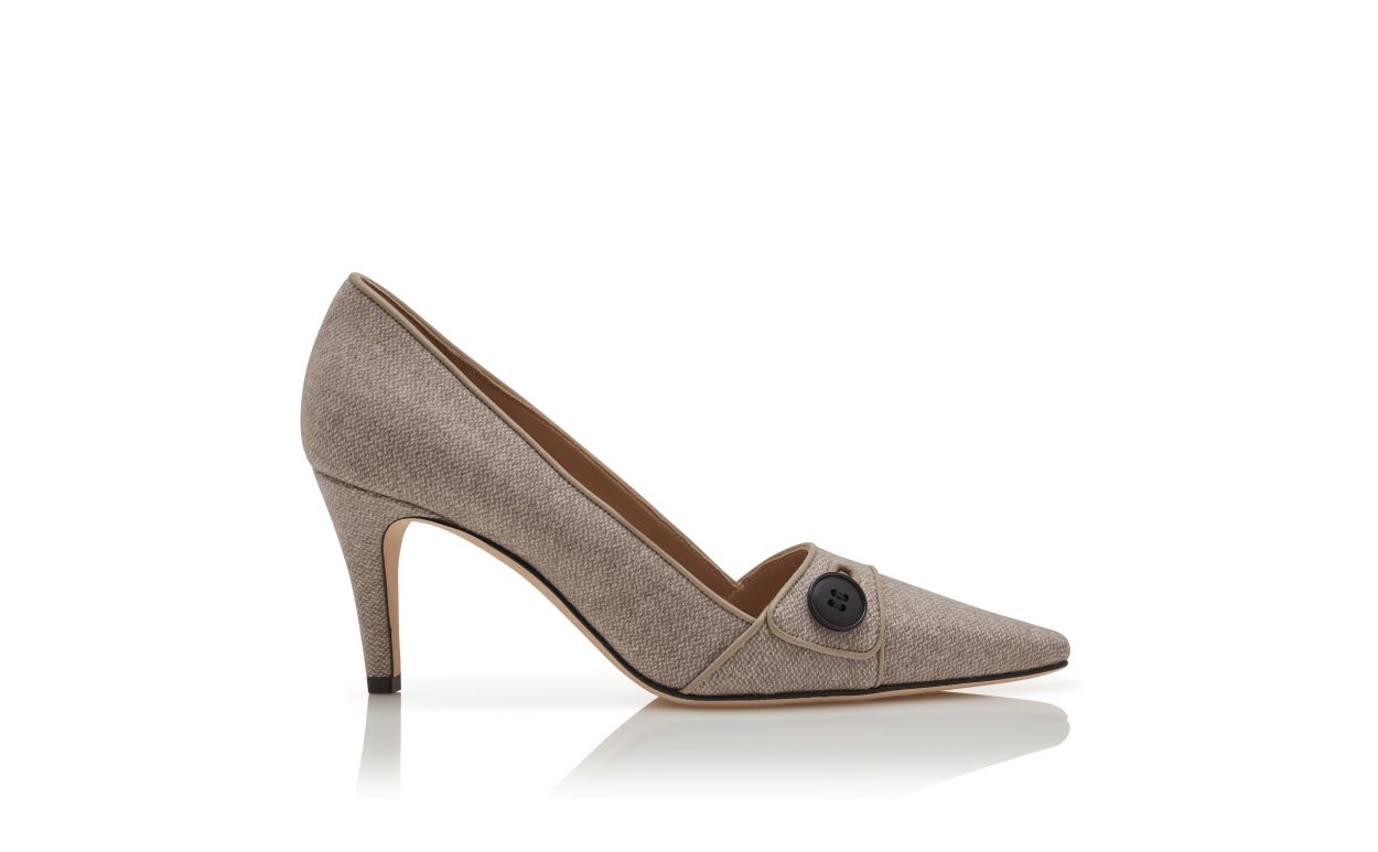 Zapatillas de lana marrón claro y gris
