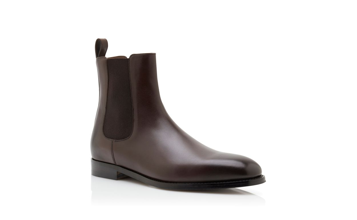 Botas de tobillo de cuero de ternera marrón