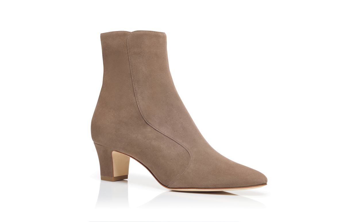 Botas de tobillo de ante marrón claro