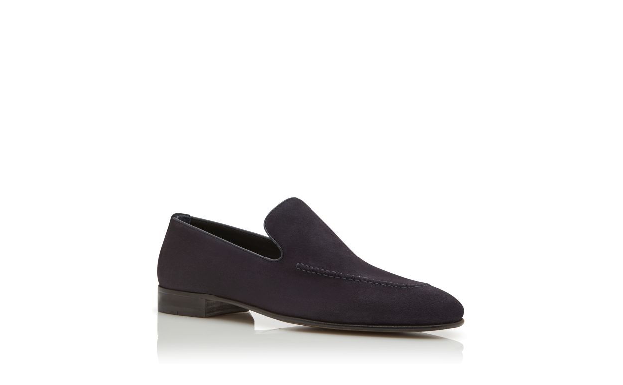 Zapatillas de vestir de ante azul marino
