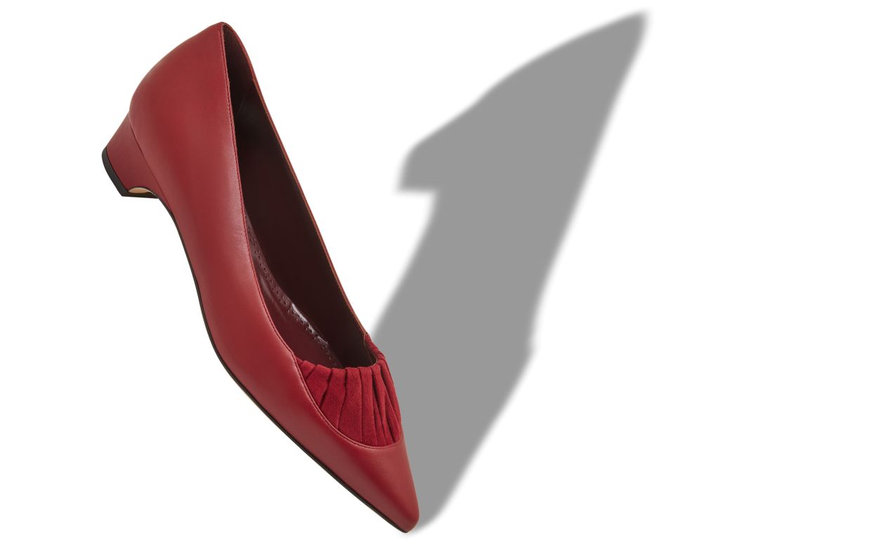 Zapatillas de cuero napa rojo