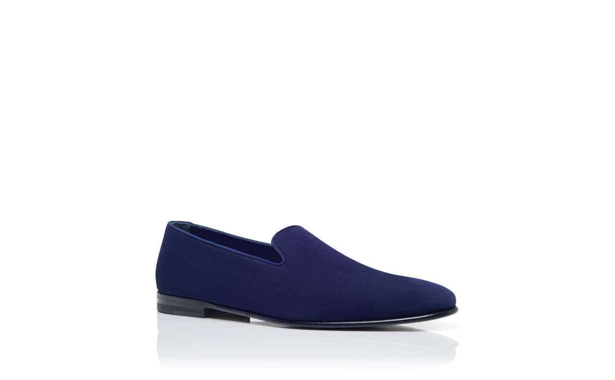 Zapatillas de Piel de Cabra Azul Marino