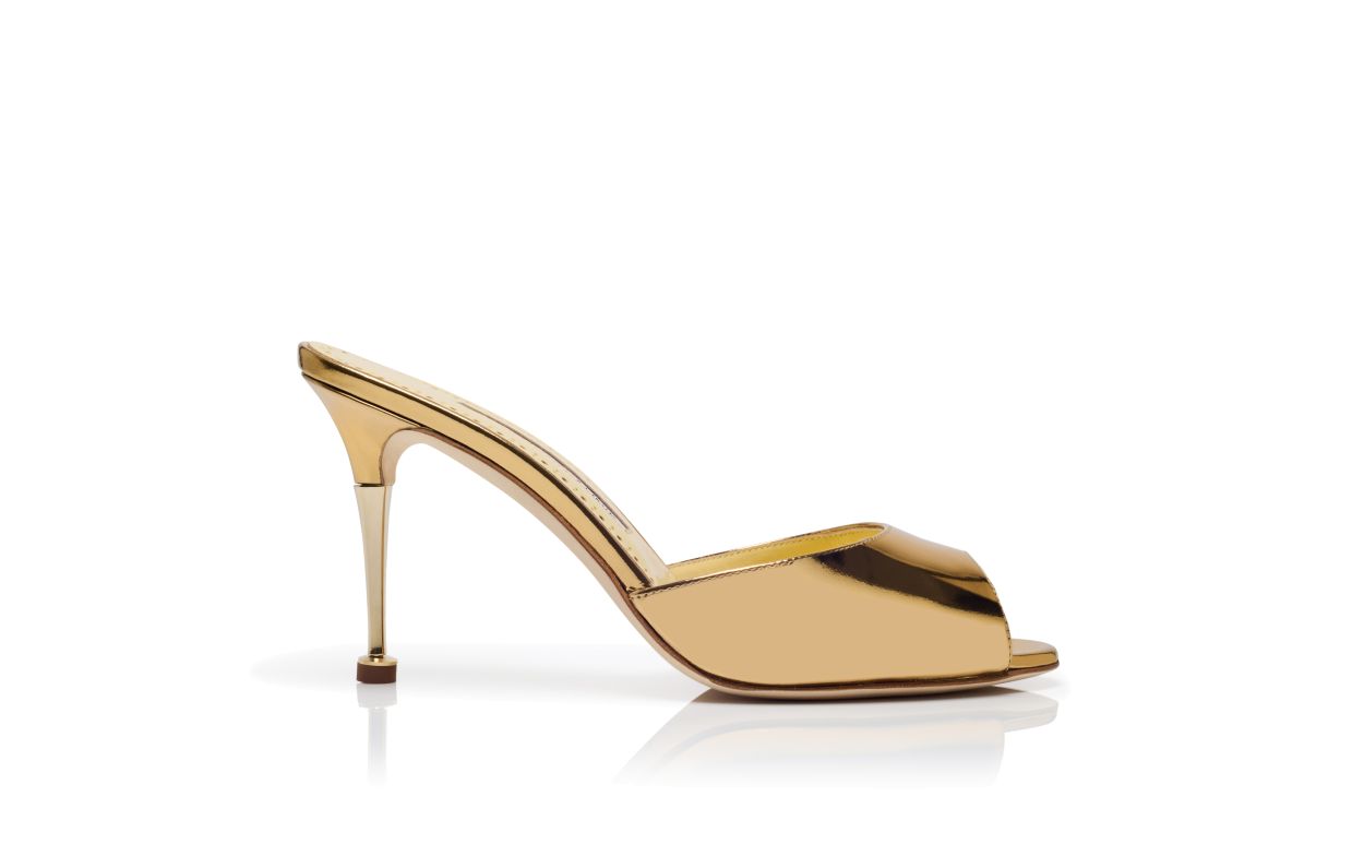 Mocasines de cuero de becerro dorado