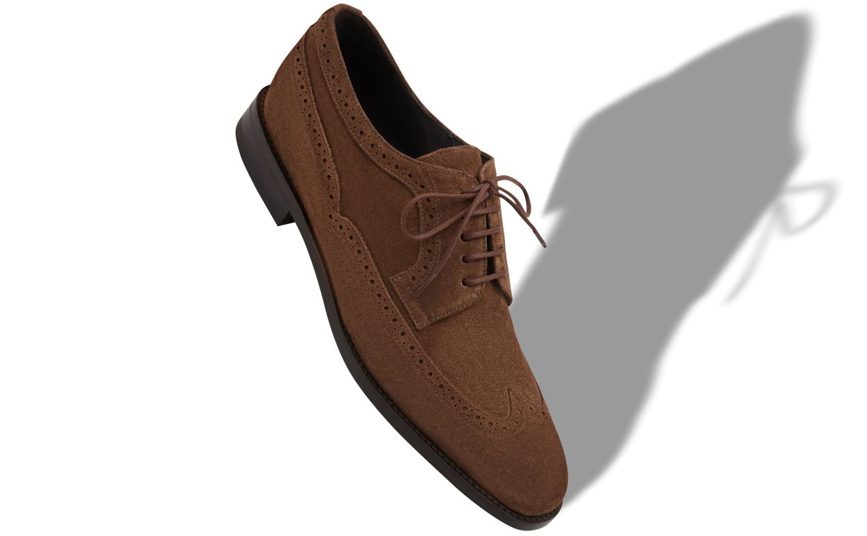 Oxfords de gamuza marrón con cordones