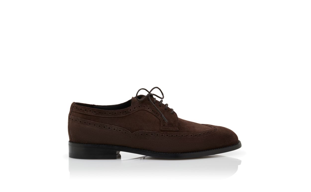 Derbies de Tela de Cabra Marrón Oscuro con Cordones