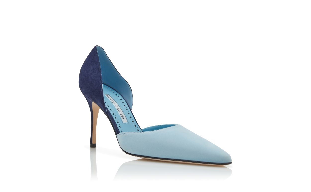 Zapatillas D'Orsay de Tela Azul