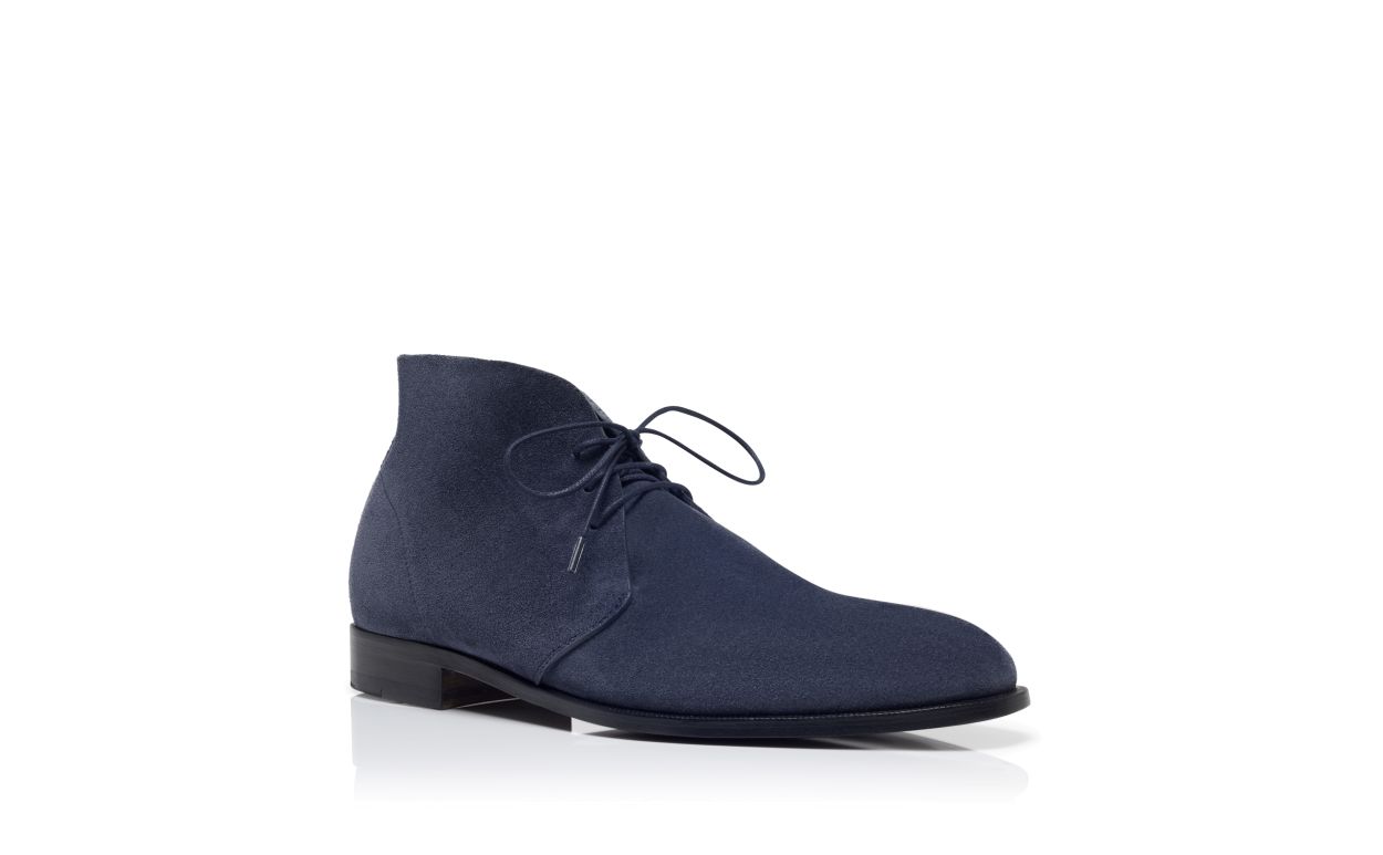 Botas de Desierto de Gamuza Azul Marino